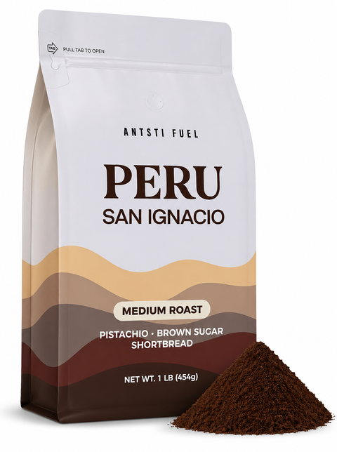 Antsti Fuel Peru San Ignacio Washed Coffee Beans, Medium Roast, Whole Bean, 1 lb