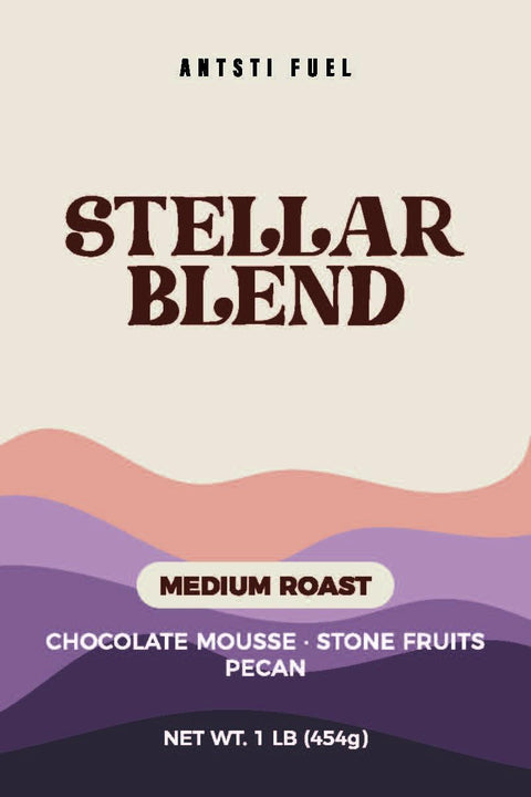 Antsti Fuel Stellar Blend Coffee Beans, Medium Roast, Whole Bean, 1 lb