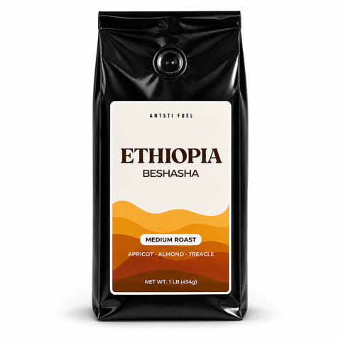 Antsti Fuel Ethiopia Beshasha Washed Coffee Beans, Medium Roast, Whole Bean, 1 lb