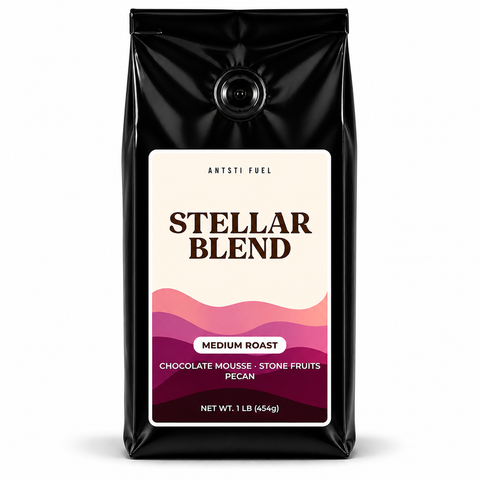 Antsti Fuel Stellar Blend Coffee Beans, Medium Roast, Whole Bean, 1 lb