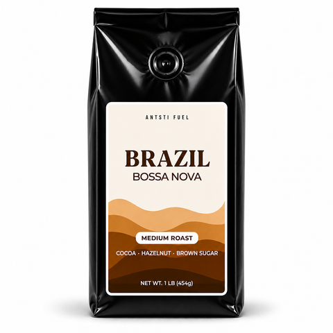 Antsti Fuel Brazil Natural Coffee Beans, Medium Roast, Whole Bean, 1 lb