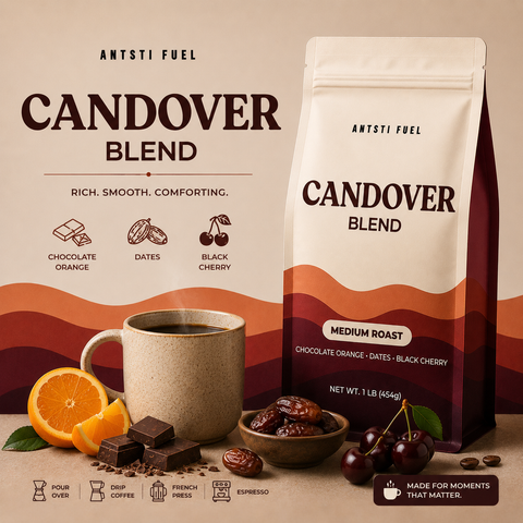 Antsti Fuel Candover Blend Coffee Beans, Medium Roast, Whole Bean, 1 lb