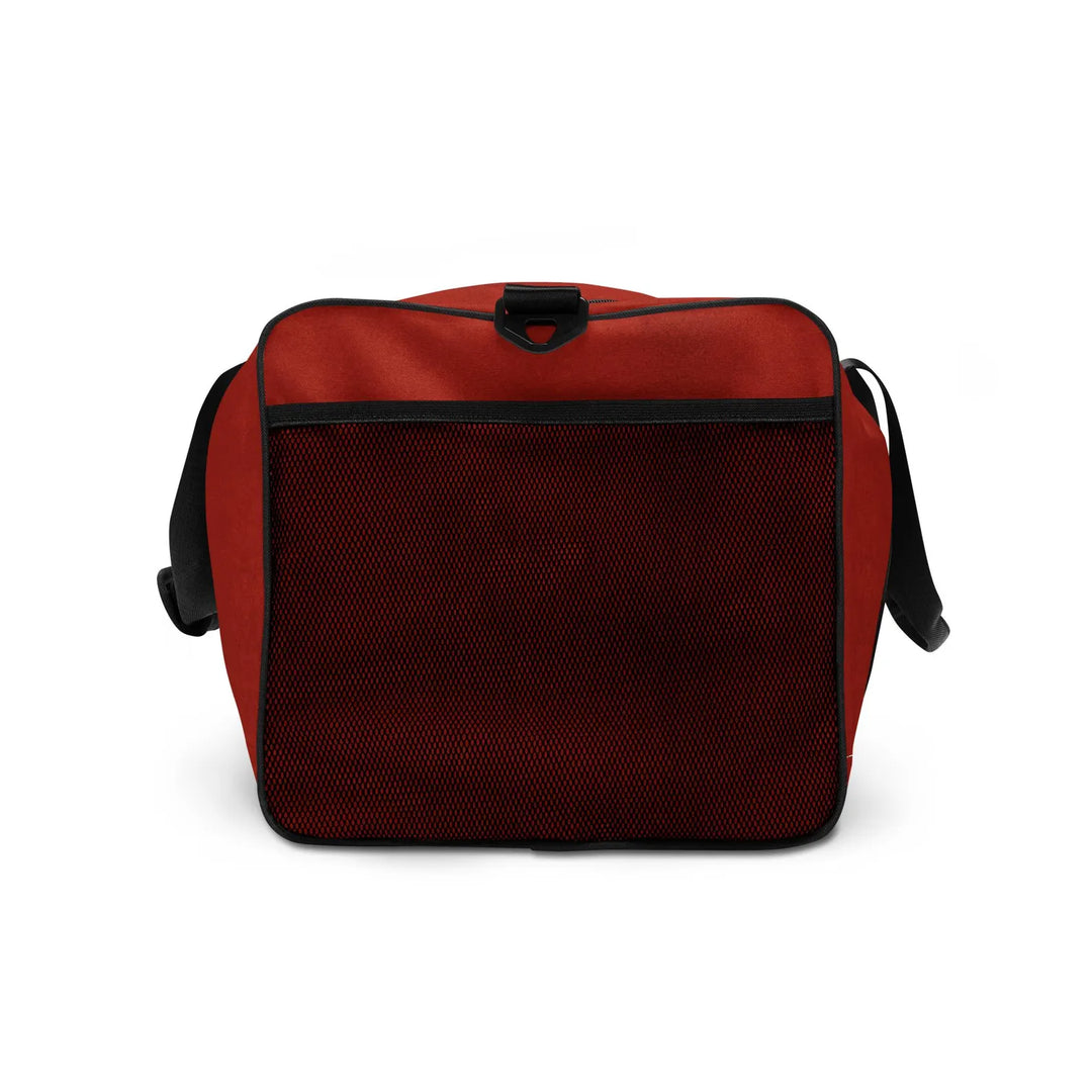 Beware the Dragon Duffle Bag – Vintage-Inspired Red and Black, Travel, Gym & Sports Bag
