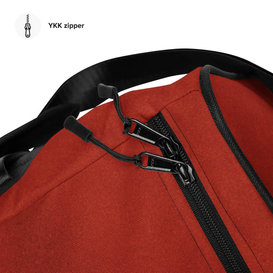 Beware the Dragon Duffle Bag – Vintage-Inspired Red and Black, Travel, Gym & Sports Bag