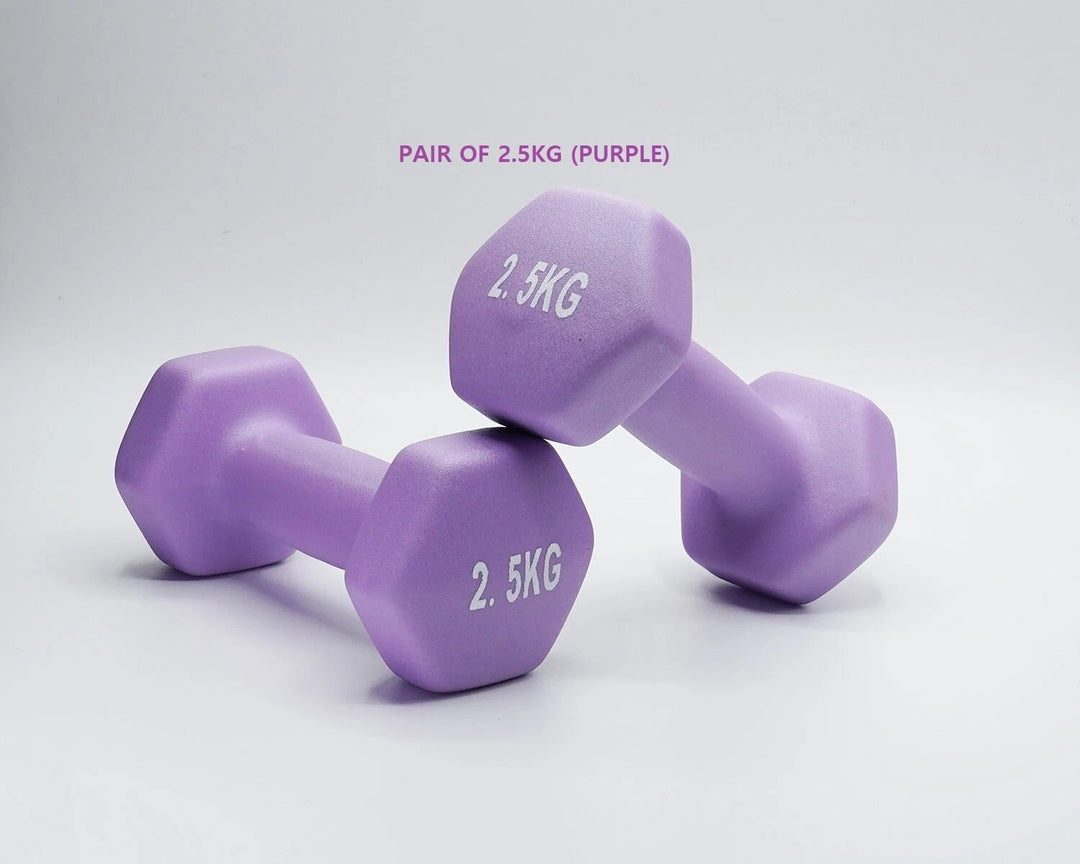 Neoprene Dumbbell Pair – Cast Iron Core, Non-Slip Grip (Various Weights)