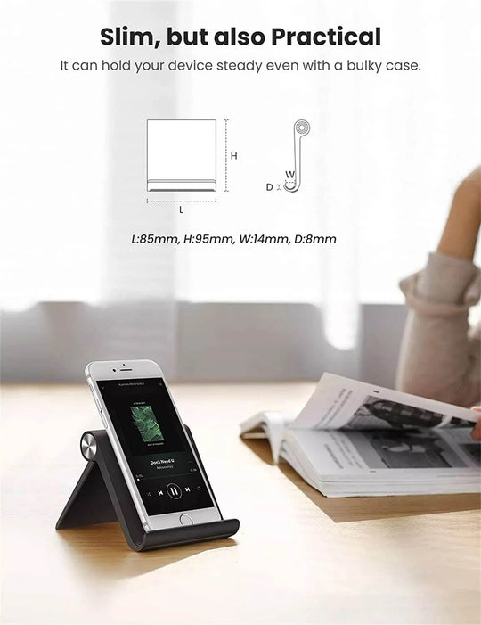 Folding Portable Phone & Mini Tablet Stand – Adjustable & Compact
