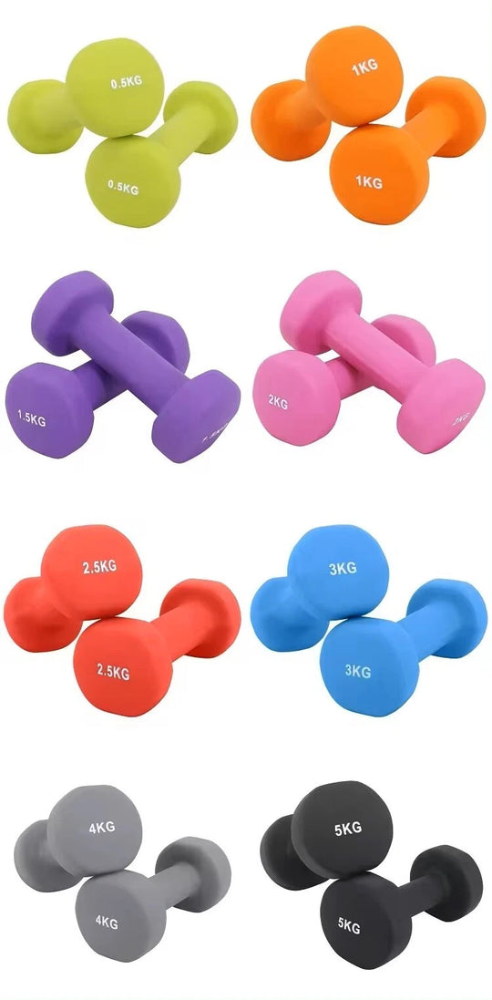 Neoprene Dumbbell Pair – Cast Iron Core, Non-Slip Grip (Various Weights)