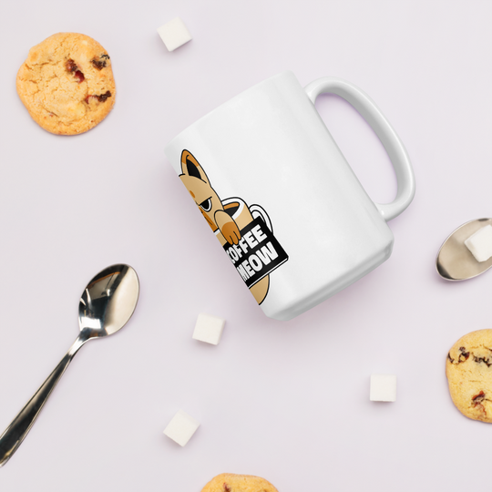 Funny Cat Coffee Mug – “I Need Coffee Right Meow” – Grumpy Cat White Glossy Mug – Cute Gift for Cat Lovers – 11oz/15oz/20oz