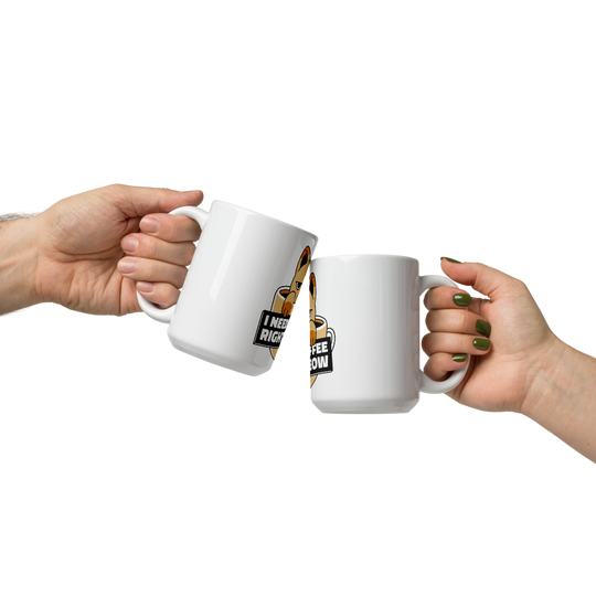 Funny Cat Coffee Mug – “I Need Coffee Right Meow” – Grumpy Cat White Glossy Mug – Cute Gift for Cat Lovers – 11oz/15oz/20oz