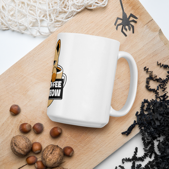 Funny Cat Coffee Mug – “I Need Coffee Right Meow” – Grumpy Cat White Glossy Mug – Cute Gift for Cat Lovers – 11oz/15oz/20oz