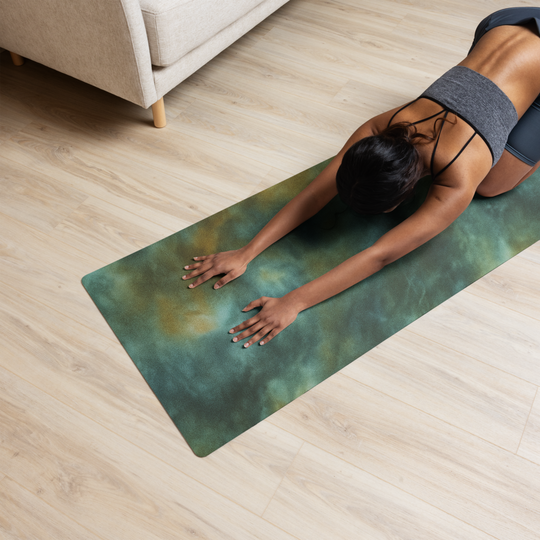 Earthy Tie-Dye Design Yoga Mat – Non-Slip Microsuede Rubber | Antsti Fuel