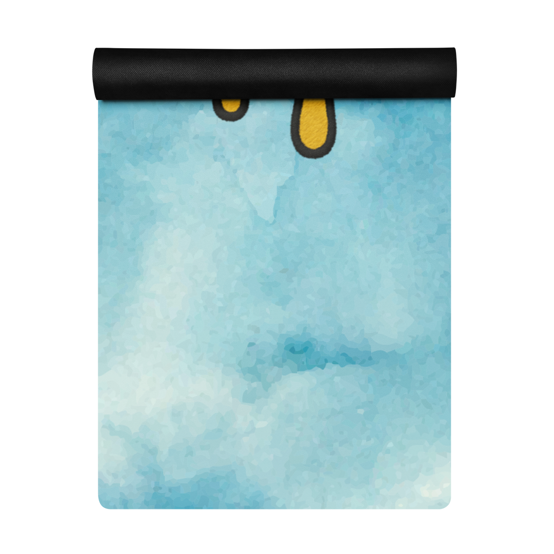 Blue Watercolor Yoga Mat – Dripping Smiley Face Design | Antsti Fuel