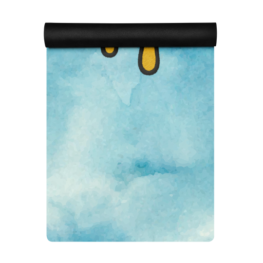 Blue Watercolor Yoga Mat – Dripping Smiley Face Design | Antsti Fuel