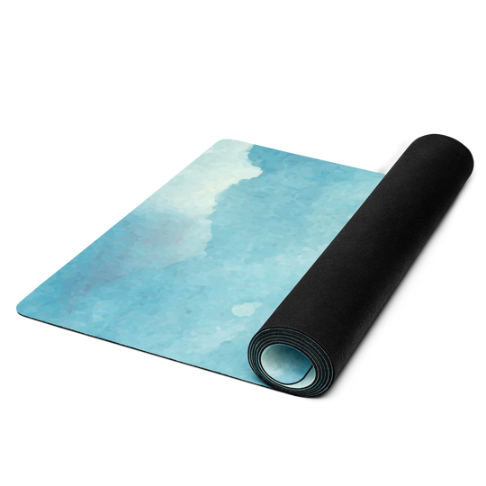 Blue Watercolor Yoga Mat – Dripping Smiley Face Design | Antsti Fuel