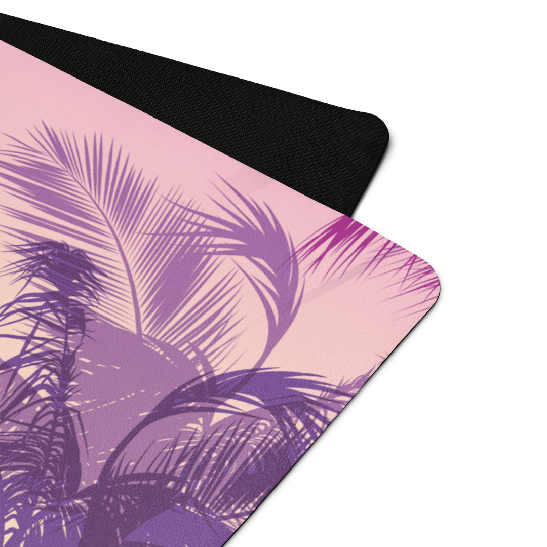 Sunset Palm Yoga Mat – Dripping Smiley Face Design | Antsti Fuel