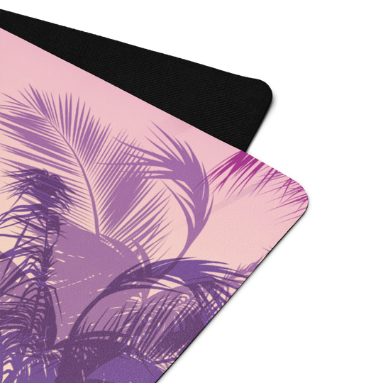 Sunset Palm Yoga Mat – Dripping Smiley Face Design | Antsti Fuel